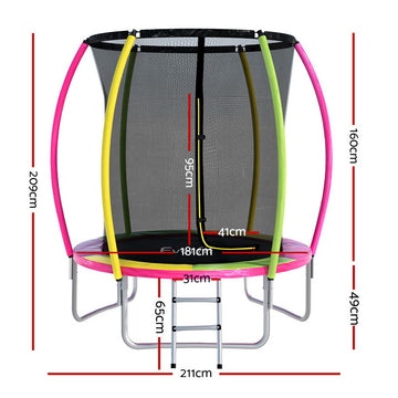 Everfit 6ft Kids Round Trampoline Rebounder - 0