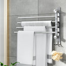 Towel Rail Rack Holder 4 Bars Wall Mounted Stainless Steel Swivel Hanging Hook-7