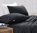 Elan Linen 100% Egyptian Cotton Vintage Washed 500TC Charcoal Double Bed Sheets Set-2