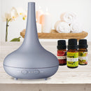 Essential Oil Diffuser Ultrasonic Humidifier Aromatherapy LED Light 200ML 3 Oils - Matte Grey-2
