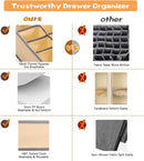Set of 2 Fabric Drawer Organizer Divider Storage Boxes for Storing Socks, Underwear, Ties, Scarves (Beige)-9