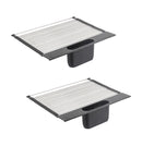 2 Pack Large Stainless Steel Roll Up Dish Drying Rack with Utensil Holder for Home Kitchen-1
