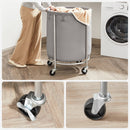 Laundry Basket Wheels, Grey Silver-5