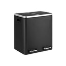 Dual Kitchen Bin 2x15L, Black-1
