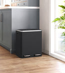 Dual Kitchen Bin 2x15L, Black-3