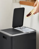 Dual Kitchen Bin 2x15L, Black-8