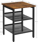 End Table Industrial Side Table Mesh Shelves-3