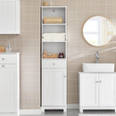 Tall Bathroom Storage Cabinet 3 Shelves, White-2