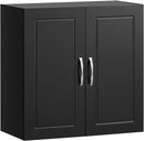 Wall Storage Cabinet Double Doors, Black-1