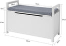 Storage Bench Lift Up Top Padded Seat Toy Box-3