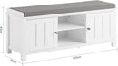 Shoe Cabinet Bench, White-3