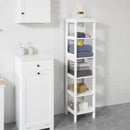 5 Tier Bathroom Shelf Cabinet, White-3