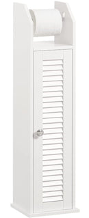 Wooden Bathroom Storage Cabinet, White-1
