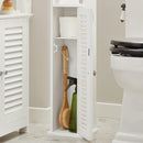 Wooden Bathroom Storage Cabinet, White-8