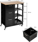 Kitchen Island Cart with Storage, Drawers, Shelves-3