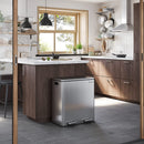 Dual Kitchen Bin, 2 x 30L, Silver-7