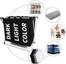 3 in 1 Large 135L Laundry Clothes Hamper Basket with Waterproof bags and Aluminum Frame (Black)-5