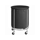 Laundry Basket with Wheels, Black-1