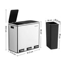 3 x 18L Kitchen Bin Waste Separation System-9