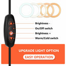 10" Dimmable LED Ring Light Tripod Stand for Phone Makeup Live Selfie-6