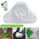 5PCS Stick On White Washable Cleaning Pads Microfiber For X5 Steam Mop H20 H2O-1
