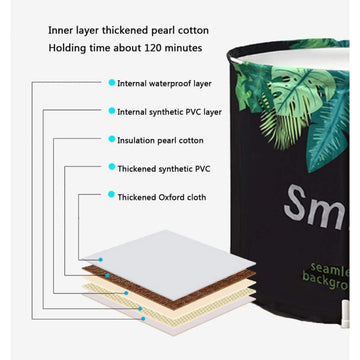 65x70cm Portable Foldable Bathtub PVC Water Tub Place Room Spa Bath Bucket Adult Folding - 0