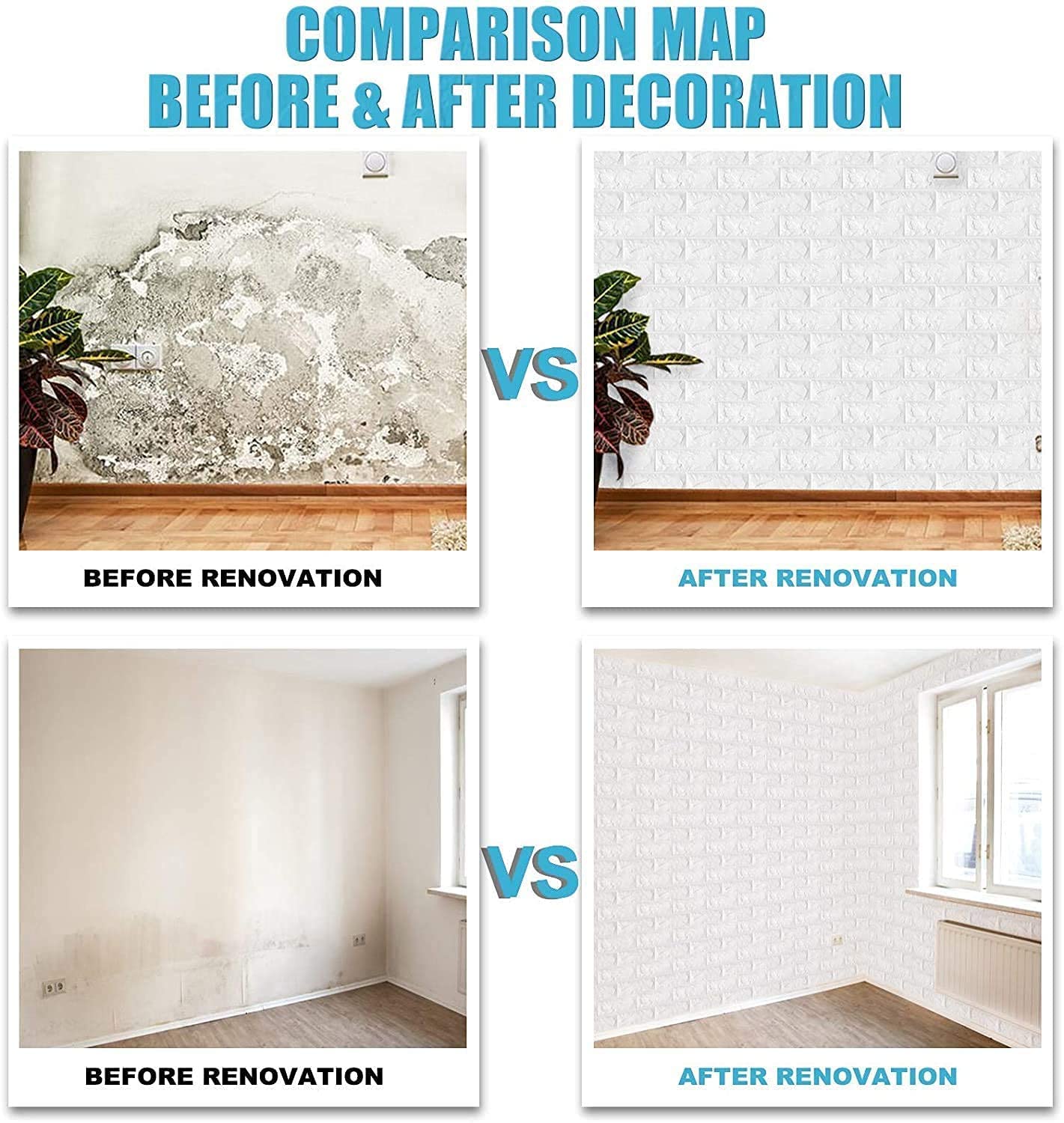 70CMx10M 3D Wall Paper Panel Foam Brick Self Adhesive Waterproof Wallpaper Sticker - 0