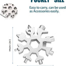18 in 1 Multi-tool Snowflake Bottle Opener Stainless Keychain Wrench Screwdriver Silver-3