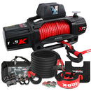 X-BULL 4WD Recovery Kit Kinetic Recovery Rope With 14500LBS Electric Winch 12V Winch 4WD 4X4 Offroad-1