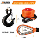 ZESUPER Winch Rope 9.5MM X 30M Dyneema SK75 Hook Synthetic Car Tow Recovery Cable Hook-3