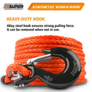 ZESUPER Winch Rope 9.5MM X 30M Dyneema SK75 Hook Synthetic Car Tow Recovery Cable Hook-7