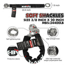 X-BULL 4WD Recovery Kit Kinetic Recovery Rope With 12000LBS Electric Winch 12V Winch 4WD 4X4 Offroad-4