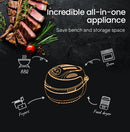 EUROCHEF 10L Electric Digital Air Fryer with Rotisserie, Rotating Fry Basket, Rack and Tongs, White-3