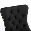 4x Velvet Dining Chairs with Golden Metal Legs-Black-8