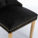 4x Velvet Dining Chairs with Golden Metal Legs-Black-11