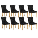 8x Velvet Dining Chairs with Golden Metal Legs-Black-1