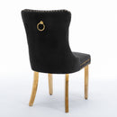 8x Velvet Dining Chairs with Golden Metal Legs-Black-13