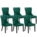 6x Velvet Dining Chairs- Green-1
