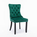 6x Velvet Dining Chairs- Green-3