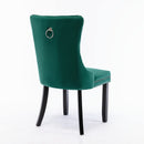 6x Velvet Dining Chairs- Green-6