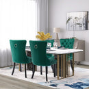 6x Velvet Dining Chairs- Green-15