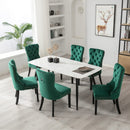 8x Velvet Dining Chairs- Green-9