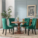 8x Velvet Dining Chairs- Green-12