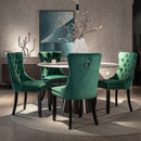 8x Velvet Dining Chairs- Green-13