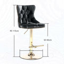 4x Height Adjustable Swivel Bar Stool Velvet Studs Barstool with Footrest and Golden Base- Beige-7
