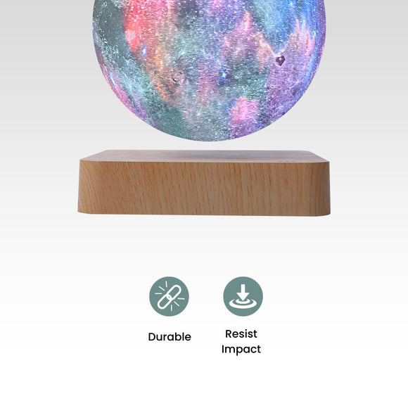 GOMINIMO Magnetic Levitating Galaxy Moon (Light Brown Base)