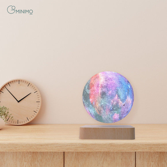 GOMINIMO Magnetic Levitating Galaxy Moon (Light Brown Base)