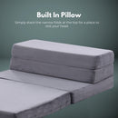 GOMINIMO 4 Fold Memory Foam Folding Mattress Dark Grey Velvet-8