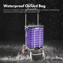 GOMINIMO Foldable Aluminum Shopping Trolley Cart with Wheels and Lids (Purple and Silver)-6