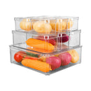 GOMINIMO 10 Pack Clear Stackable Fridge Organiser Bins with Lids (Transparent)-1